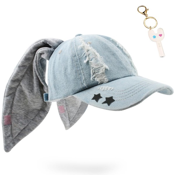 Kpop Y2K Woman's Bunny Baseball Cap Cute Hip-hop Long Rabbit