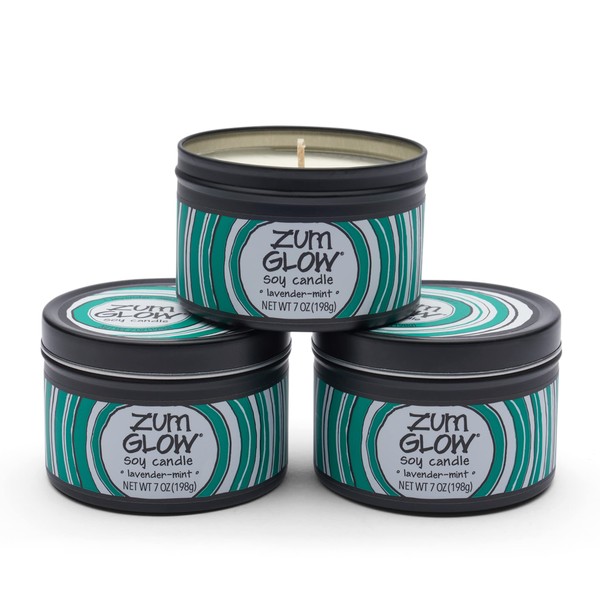 Zum Glow Soy Candle - Lavender-Mint - 7 oz (3 Pack)