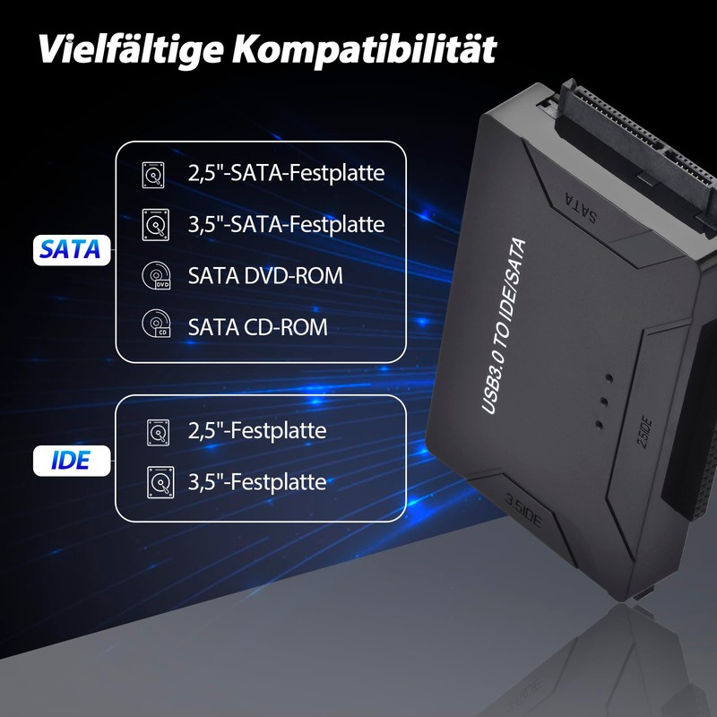 Amtake USB 3.0 to IDE/SATA Hard Drive Adapter for 2.5