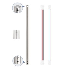 ZMISHIBO 36 Inch Ceiling Fan Downrod with Coupler, 1" Diameter and 36" Height Ceiling Fan Extension Rod with Wires, Downrods Extension for Most of Ceiling Fans, Nickel, Not Threaded-