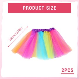 Benaewa 2 Pcs Pink Tutu, 80s Costume Neon Tutu Skirts for Women, Child Dress-Up Parties Dancing