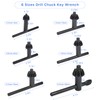 Worldity 6 Sizes Drill Chuck Key Wrench, Heavy Duty Carbon