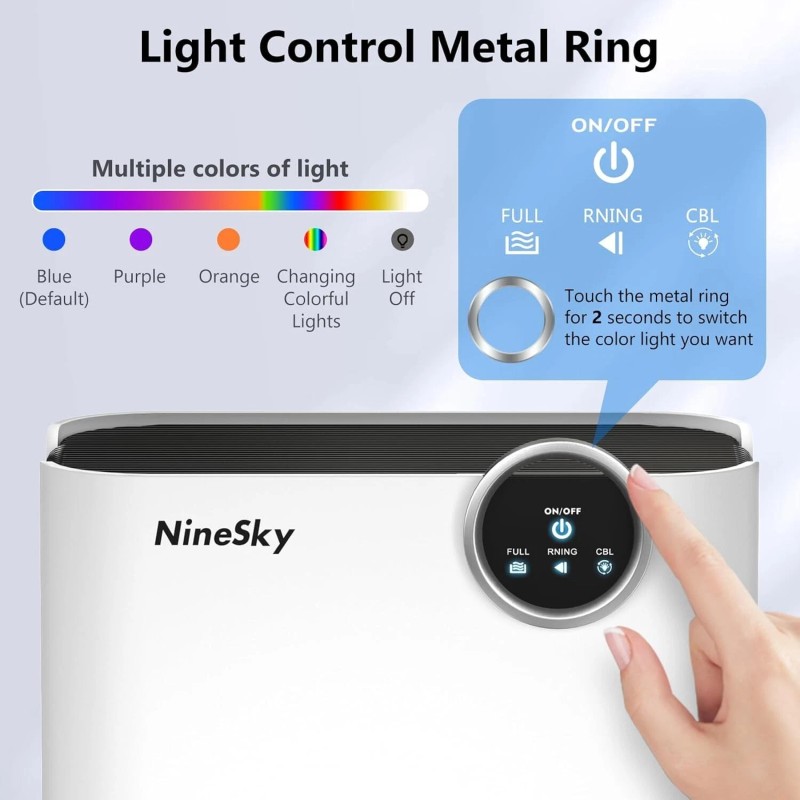 NineSky 800 Sq. Ft Dehumidifier 70oz Medium to Large Room