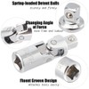 Gasea 3pcs 1/4" 3/8" 1/2" Drive Impact Universal Joint Socket
