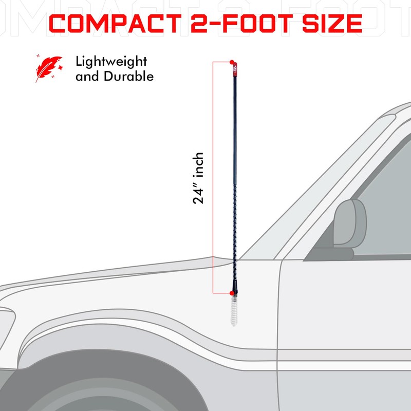 Prostick 2` Foot Fiberglass - Black CB Radio Antenna