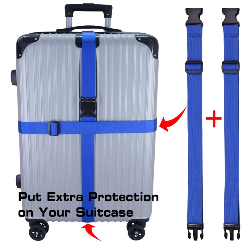 Bag Bungee for Luggage, Heavy Duty Adjustable Suitcase Belt Travel