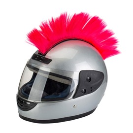 PAXLamb Helmet Hawks Motorcycle Helmet Mohawk Wigs Helmet Mohawk Wig for Motorcycle Bicycle Ski Snowboard Helmet Hair Patches Skinhead Costumes Wig Cosplay Wig (Pink)