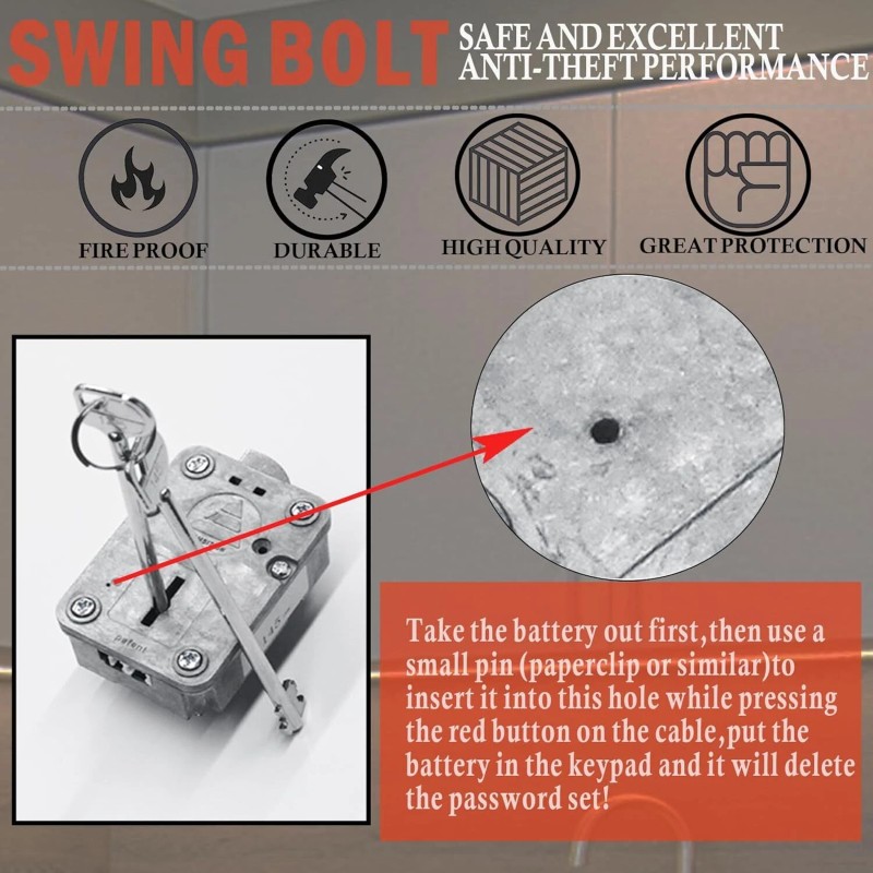 MOUNT EMP Fingerprint Safe lock Replacement Chrome Lock & Right