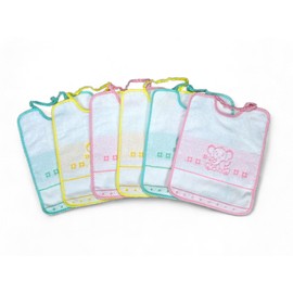 BAVAGLINIE BAMBINA FEMMINA POPPY © cm Bib with Elastic Band and Canvas Aida Set of 6, multicoloured