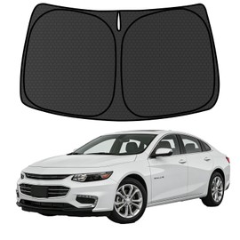 Malibu - Parasol de parabrisas personalizado para Malibu 2016-2025 2026 - Protector de visera plegable para ventana delantera, bloquea los rayos UV para mantener el coche más fresco, accesorios