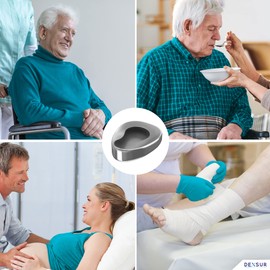 DEXSUR Bedpans for Elderly Men and Women, Heavy Duty Metal Autoclavable Adult Stainless Steel Bed pan for Medical Centers and Home Use, 14 x 11 3/8 Inches