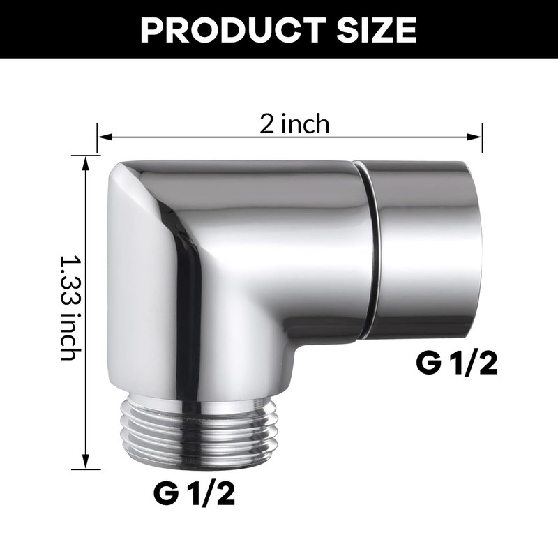 Shower Head Elbow Adapter, All Metal Handheld & Wall-Mounted Shower