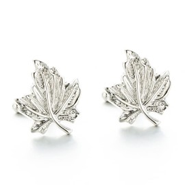 Maple Leaf Cufflinks for Men, Silver Tone Leaf Cufflinks, Canadian Maple Leaves Cuff Links, Maple Leaf Shirt Tuxedo Cufflinks, Punk Cufflinks, Best Man Cufflinks, Silver Wedding Cufflinks