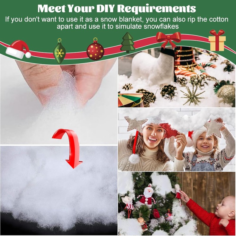 REFORUNG Christmas Snow Blanket Set Artificial Snow Blanket Fake White