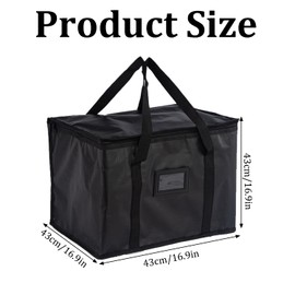 Food Delivery Bag 40L Insulated Thermal Bag Grocery Shopping Bags Picnic Bag for Hot and Cold Food Delivery Catering and Takeout Reusable(43 * 30 * 31cm Black)