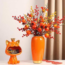 Ceramic Large Vase,Orange 11.8 Inch Tall Floor Vase,Rustic Decorative Vase,Terracotta Vase Minimalist Home Decor for Living Room Entrance Table Centerpiece,Kitchen,Bedroom,Wedding,Housewarming Gift