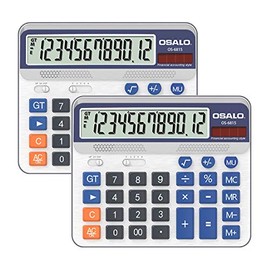 Pendancy Large LCD Display Button 12 Digits Desktop Calculator (6815-2pcs)