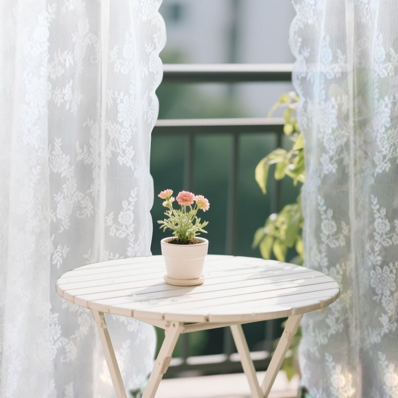 Neween Sheer Curtains White Floral Lace Curtains Rod Pocket Window