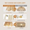 Oneach Arc Floor Lamp for Living Room,Rattan Boho Floor Lamp
