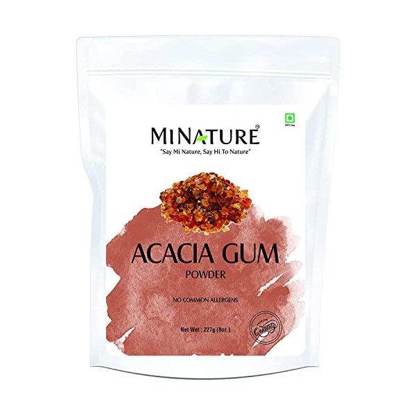 Acacia Gum Powder by mi Nature | Acacia Senegal| Acacia Fiber Powder | 227g( 8 oz) ( 0.5 lb) | Non-GMO | Vegan | 100% ONLY Acacia Gum Powder | Gluten Free