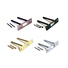 Deadbolt Strike Plate Reinforcer Kit - Prevent Kick-ins and Home Invasion - Two Post Strike Plate - TUFF STRIKE - Satin Nickel