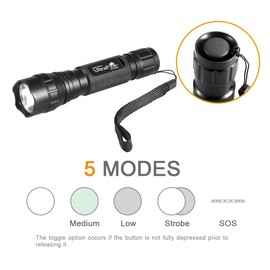 ULTRAFIRE 800 Lumens Tactical Flashlight WF-501B 5 Light Modes Super Brigh LED Mini Handheld Flashlights for Camping Hiking etc