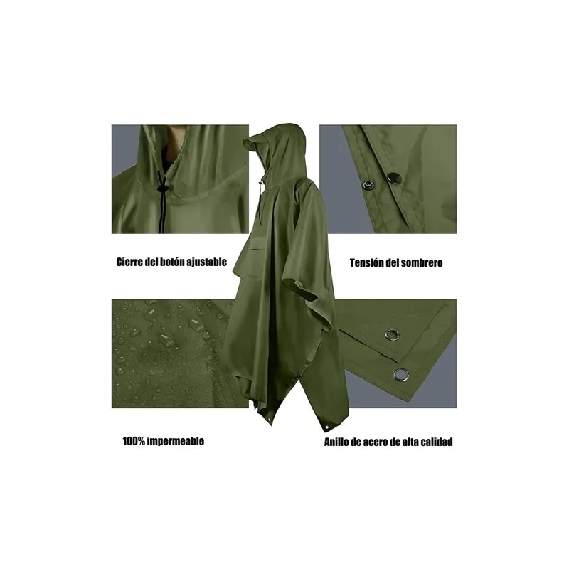 Chubasquero Impermeable Portátil Con Manga Con Capucha