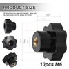 HSeaMall Star Grip Nut M6 Star Grip Screw Black Star