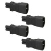 4Pcs IEC320 C14 to IEC320 C7 Power Adapter Universal Black
