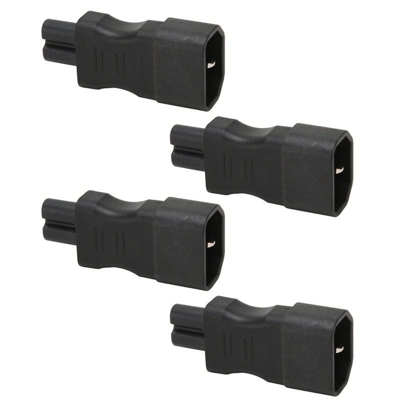4Pcs IEC320 C14 to IEC320 C7 Power Adapter Universal Black