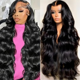 Samrabeauty 30 Inch 13x6 Lace Front Wigs Human Hair 200 Density Body Wave Lace Front Wigs Human Hair HD Lace Wigs for Women Pre Plucked Frontal with Baby Hair