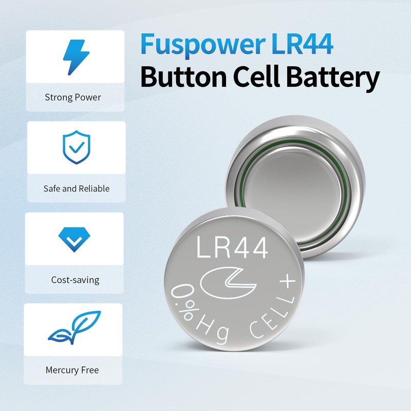 Fuspower LR44 Batteries AG13 303 357 A76 SR44 Alkaline Button