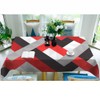 Zaueky Geometric Pattern Rectangle Tablecloth Red Black White Grey Crisscross