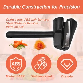 YAFIYGI 1 PCS Carrot Cutter Tool Curler Peeler Spiral Black Fruits Slicer and Vegetable Decoration Tools for Chef Garnishing Tool Set with Sharpener Spiral Shred Slicer for Carrots Cucumbers and More
