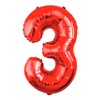 Globo 32'' Número 3 Rojo Grande Metálico 80 Cm Red