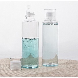 6PCS 100ml 3.4oz Empty Portable Refillable Plastic Bottle Vial Travel Packaging Bottle Container with Orifice Reducer and Screw Lid for Toner Lotion Shower Gel Shampoo Essential Oil