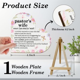 Pastor Wife Appreciation Gifts Christian Gifts for Pastor Wife Heart Wood Plaque with Wood Stand for Unique Pastor Wife Gifts Heart Desk Sign for Jesus Decor Faith Based Gifts for Preacher Wife - L927
