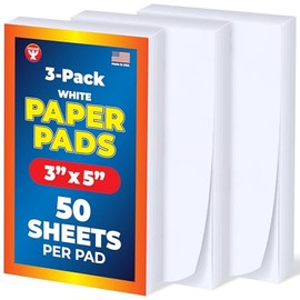 Hygloss 3 x 5-Inch Note Paper Pads – Non-Sticky Memo Pads, 3-Pack x 50 Sheets in Each - 150 Note Pad Papers in 5 Assorted Bright Colors - Perfect for Office & School Supplies