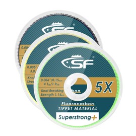 SF Clear Fluorocarbon Fly Fishing Tippet Line with Holder Leaders and Tippets-3 Pack 3,4,5X