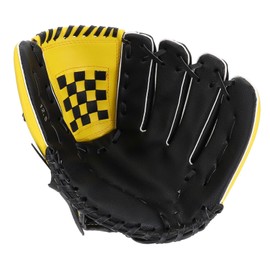 Mikinona 1Pc Softball Baseball Glove Lightweight Protective Mitt for Youth Quality Yellow Black Design for Baseball Lovers