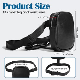 Zuxbolf Leg Bag Waterproof for Motorcycle Removable Thigh Bag Women's Small Leg Strap Bag with 3 Compartments Compact Belt Bag Waist Bag for Sports Running & Travel