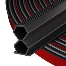 CEWROM Dichtungsband Selbstklebend, Wetterschutz Streifen Tür Dichtstreifen 6 Meter x 12mm x 10mm Gummidichtung Türdichtung für Anti-Kollision/Schalldichter/Wasserdichter/Staubdicht, Schwarz
