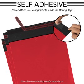 iSOUL 50 Mixed Red Mailing Poly Postal Self Seal Bags 2 Sizes 25 from Each iSOUL Small to Large Mailing Bags Postage Packaging Assorted Mailers