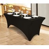 Utopia Kitchen 8ft Spandex Table Cloth Rectangle [2 Pack, Black]