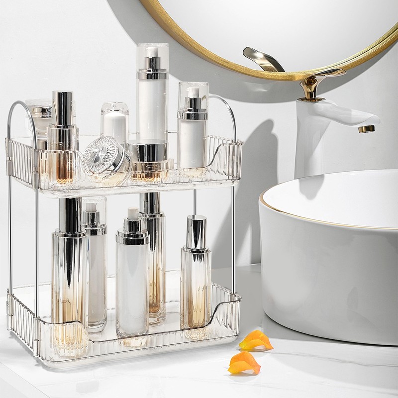 TENDER EPOCH Bathroom Counter Organizer Countertop Storage Skincare Countertop Makeup