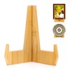 kroucoco Plate Holder Display Stand,6.8 inch Bamboo Easel Stand for