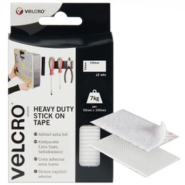 Velcro Heavy-Duty Stick On Strips (2) 50x100mm White VEL60240