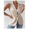 GORGLITTER Women's Plus Size Sleeveless Blazer Vest Tops Button Down