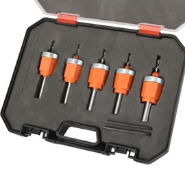 5-Piece Countersink Drill Bit Set with Adjustable Depth Stop for Wood & Plastic, 2.8/3.0/3.2/3.5/4mm Tapered HSS Drill Bits Kit for for Woodworking with Storage Box
