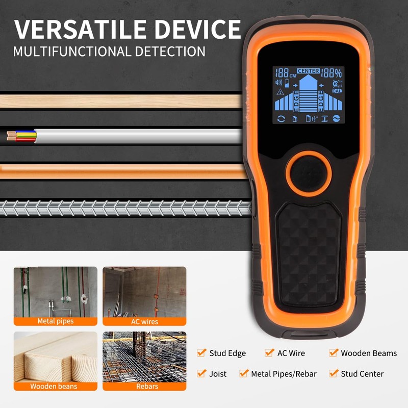 Stud Finder Wall Scanner, Stud Detector 6 in 1 with